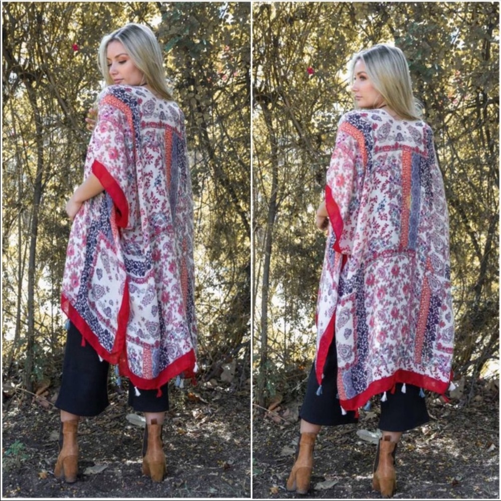 Boho Floral Kimono - Picture 2 of 2
